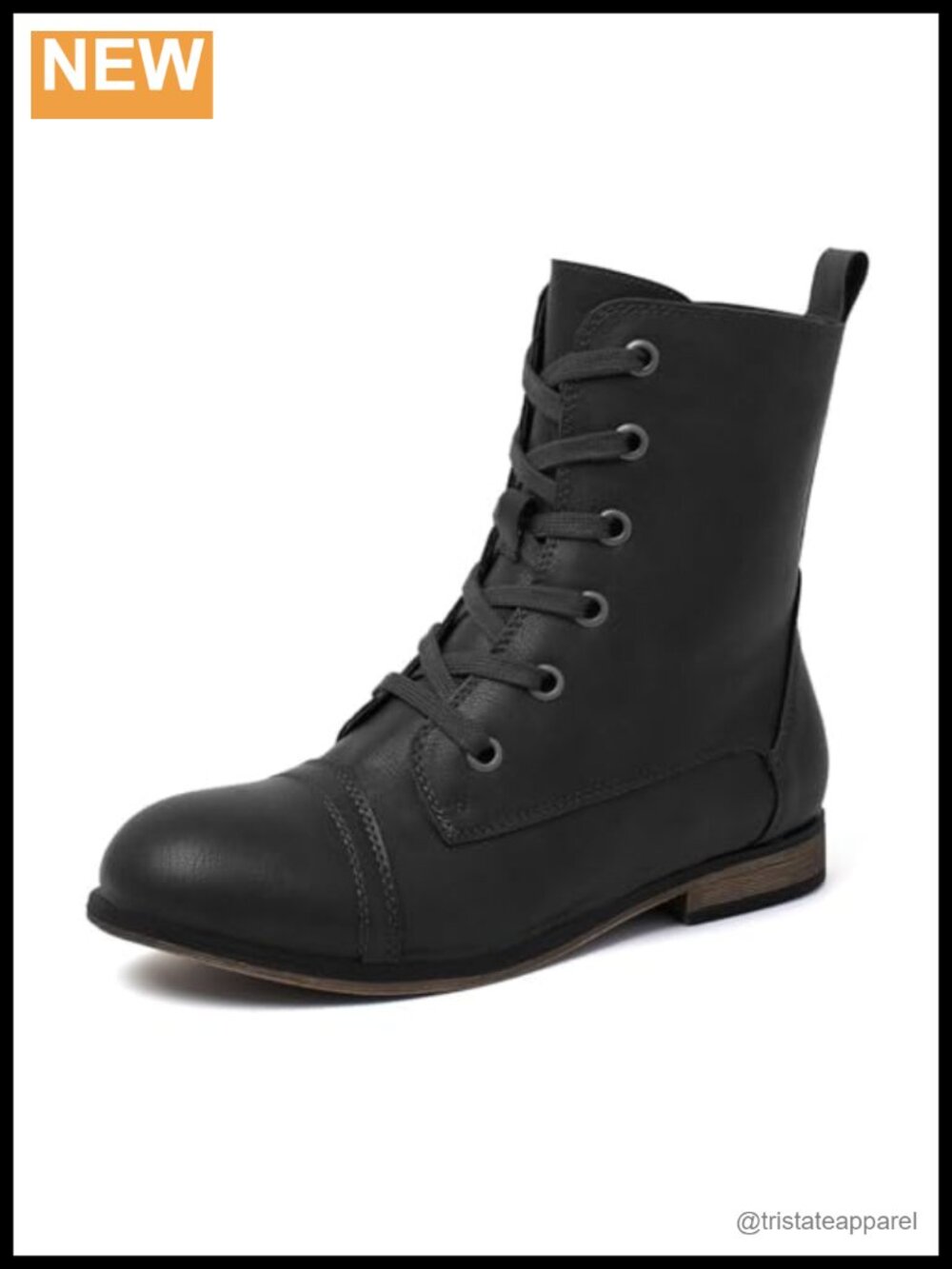 Women's Combat Boots Lace Up Side Zipper Round Toe Ankle Boots